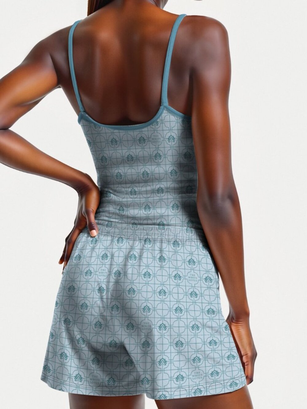 NWT The White Lotus Women's Print Sleep Cami and Shorts Blue XS - Picture 2 of 7